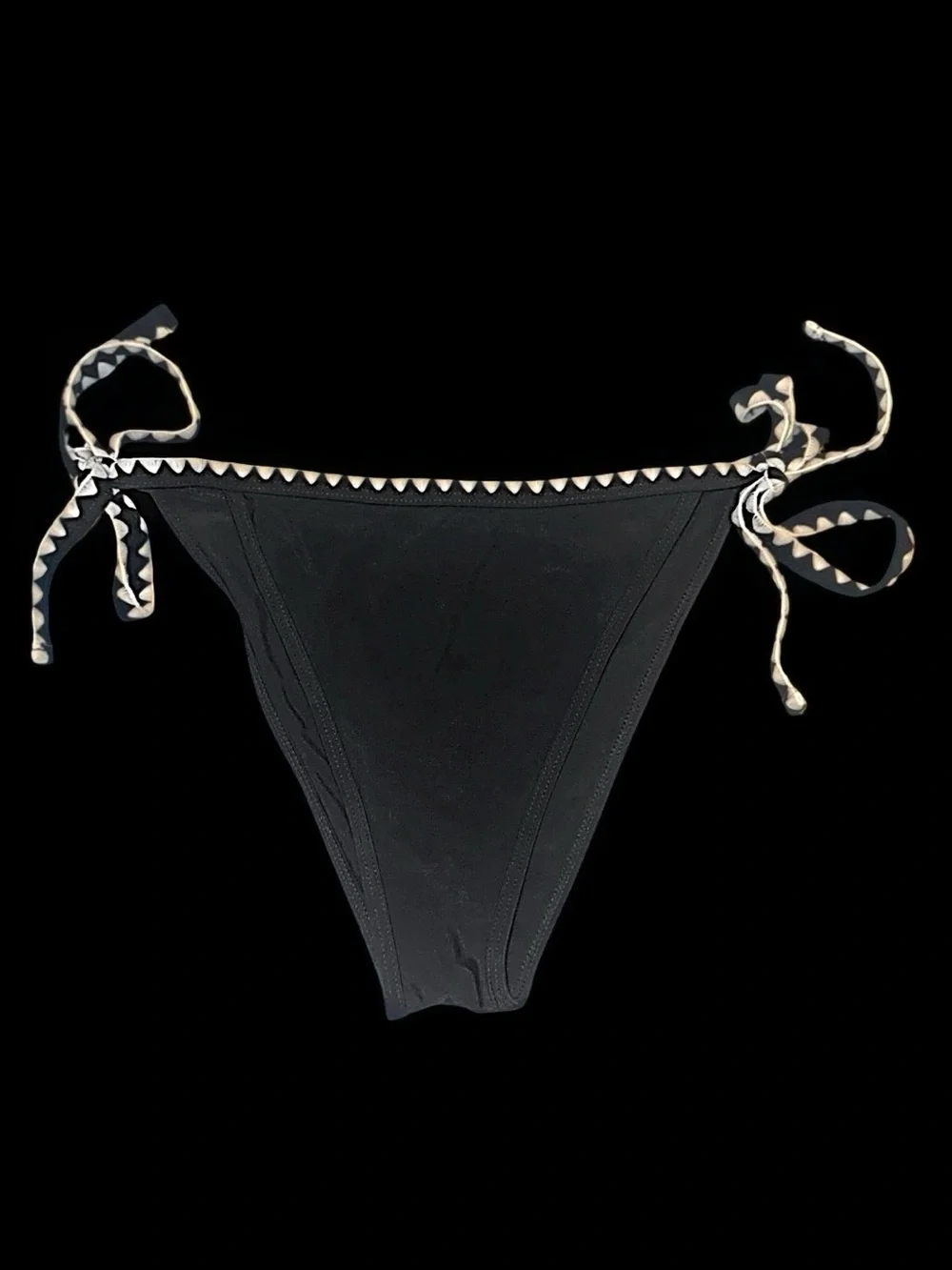 Lulu’s Cabo Charisma Black Embroidered Side-Tie Low Rise Bikini Bottoms